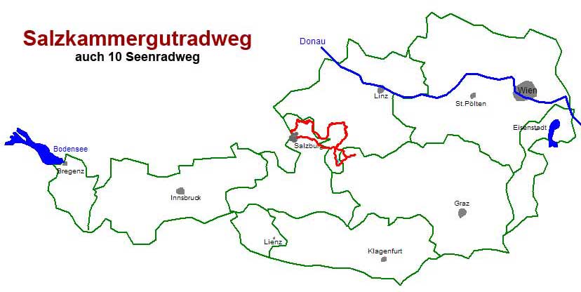 Salzkammergutradweg Landkarte Salzburg