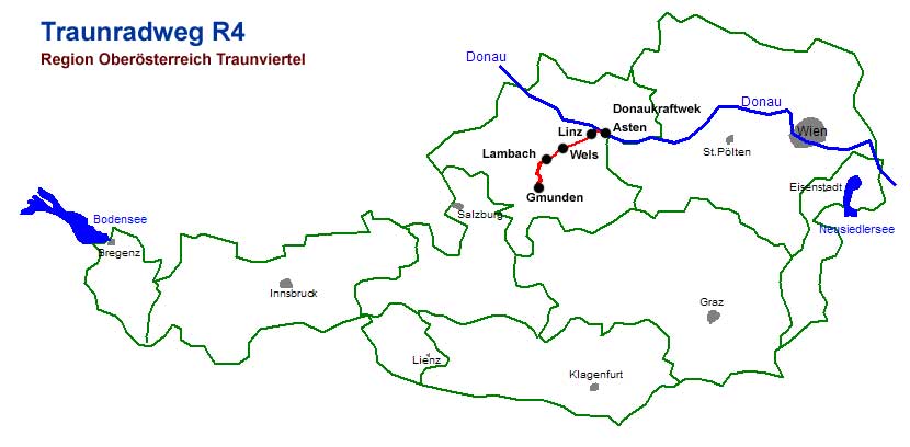 Radwege Landkarte Oberoesterreich