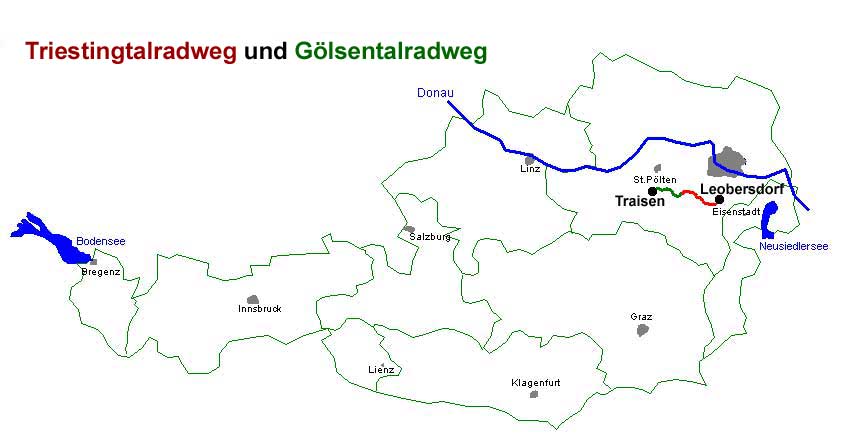 Radwege Landkarte Niederoesterreich