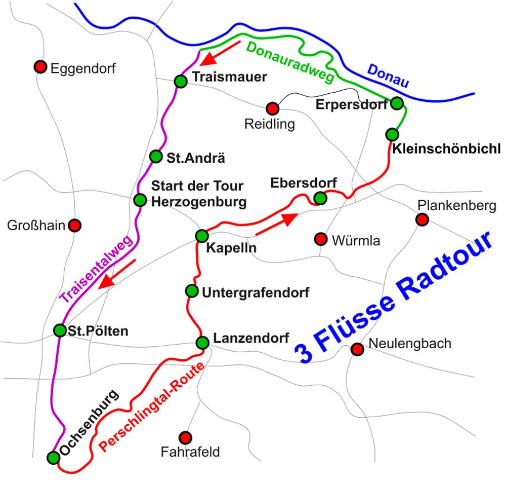 3 Fl&uuml;sse Radtour
