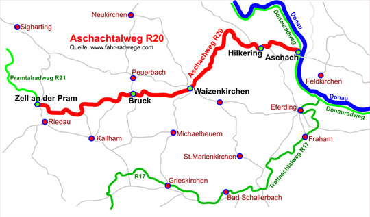 Aschachtalweg R20 Radkarte