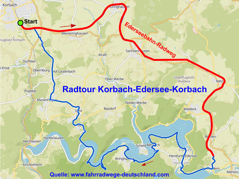 Radtour Korbach-Edersee-Korbach 