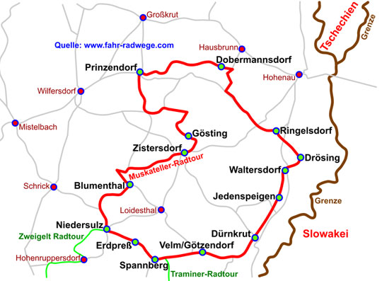 Muskateller-Radtour Radkarte Niederoesterreich