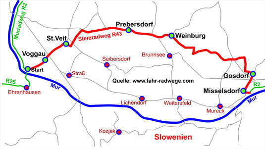 Radkarte Sterzradweg Steiermark